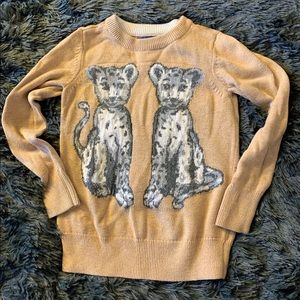 GapKids Snow Leopard Intarsia sweater girls small